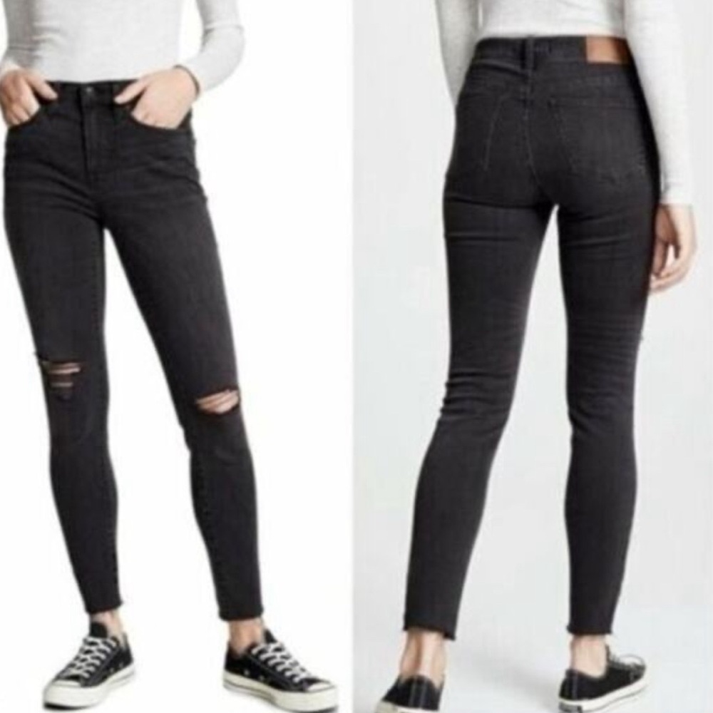 Madewell 9” Mid Rise Skinny Jeans in Black size 29P